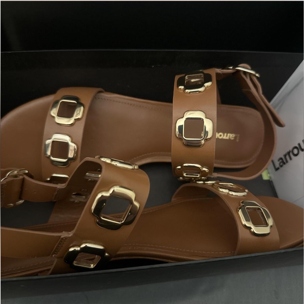Larroude Milan Flat Sandals, size 8 Brand New